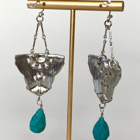 Earrings Drops Drops Rhinestones Design Vintage Art Deco - Picture 11 of 11